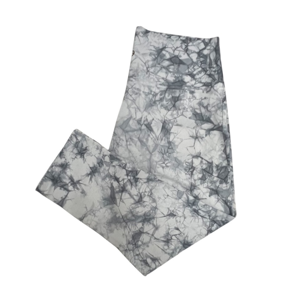 Lululemon Wunder Under Crop Dual Shibori Antique White Baltic Grey